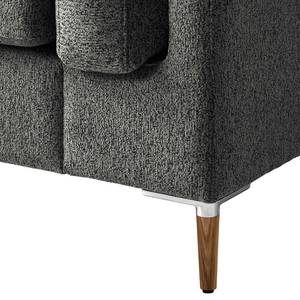 2-Sitzer Sofa COSO Classic+ Webstoff - Chenille Rufi: Anthrazit - Eiche Dunkel