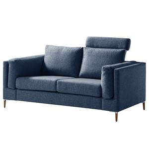 2-Sitzer Sofa COSO Classic+ Webstoff - Webstoff Inze: Blau - Eiche Dunkel