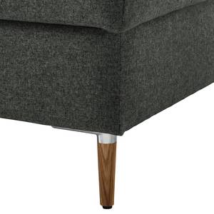 Gestoffeerde hocker COSO Classic+ geweven stof - Geweven stof Inze: Donkergrijs - Breedte: 64 cm - Donkere eikenhout