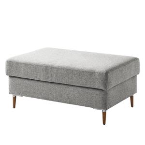 Gestoffeerde hocker COSO Classic+ geweven stof - Geweven stof Inze: Lichtgrijs - Breedte: 95 cm - Donkere eikenhout