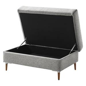 Gestoffeerde hocker COSO Classic+ geweven stof - Geweven stof Inze: Lichtgrijs - Breedte: 95 cm - Donkere eikenhout