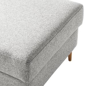 Gestoffeerde hocker COSO Classic+ geweven stof - Geweven stof Inze: Lichtgrijs - Breedte: 95 cm - Donkere eikenhout