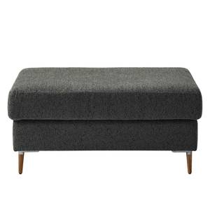 Gestoffeerde hocker COSO Classic+ geweven stof - Chenille Rufi: Antracietkleurig - Breedte: 95 cm - Donkere eikenhout