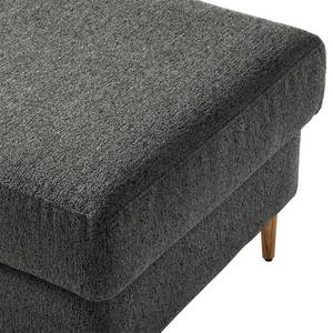 Repose-pieds COSO Classic+ Tissu - Tissu Chenille Rufi: Anthracite - Largeur : 95 cm - Chêne foncé