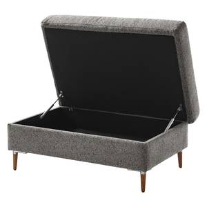 Repose-pieds COSO Classic+ Tissu - Tissu Chenille Rufi: Gris - Largeur : 95 cm - Chêne foncé