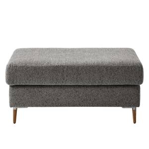 Repose-pieds COSO Classic+ Tissu - Tissu Chenille Rufi: Gris - Largeur : 95 cm - Chêne foncé