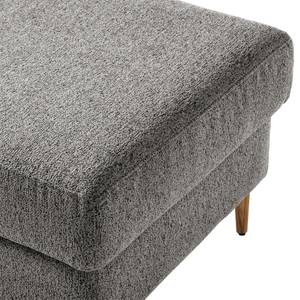 Repose-pieds COSO Classic+ Tissu - Tissu Chenille Rufi: Gris - Largeur : 95 cm - Chêne foncé