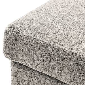 Gestoffeerde hocker COSO Classic+ geweven stof - Chenille Rufi: Beige - Breedte: 64 cm - Donkere eikenhout