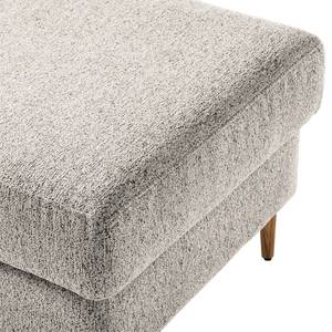 Gestoffeerde hocker COSO Classic+ geweven stof - Chenille Rufi: Beige - Breedte: 64 cm - Donkere eikenhout