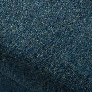 Gestoffeerde hocker COSO Classic+ geweven stof - Chenille Rufi: Blauw - Breedte: 95 cm - Donkere eikenhout