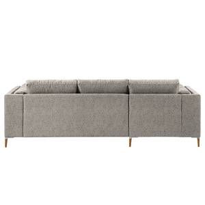 Ecksofa COSO Classic+ mit Longchair Webstoff - Chenille Rufi: Beige - Breite: 246 cm - Longchair davorstehend links - Eiche Dunkel