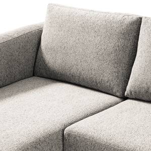 Ecksofa COSO Classic+ mit Longchair Webstoff - Chenille Rufi: Beige - Breite: 246 cm - Longchair davorstehend links - Eiche Dunkel