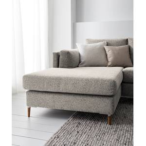 Ecksofa COSO Classic+ mit Longchair Webstoff - Chenille Rufi: Beige - Breite: 246 cm - Longchair davorstehend links - Eiche Dunkel