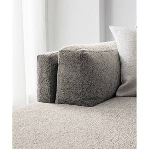 Ecksofa COSO Classic+ mit Longchair Webstoff - Chenille Rufi: Beige - Breite: 246 cm - Longchair davorstehend links - Eiche Dunkel