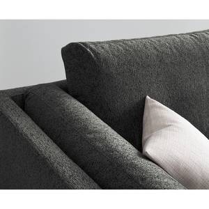 Ecksofa COSO Classic+ mit Ottomane Webstoff - Chenille Rufi: Anthrazit - Breite: 311 cm - Ottomane davorstehend rechts - Bettkasten - Eiche Dunkel