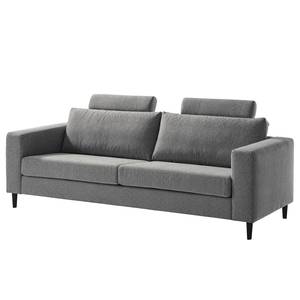 3-Sitzer Sofa COSO Classic Webstoff - Stoff Lica: Hellgrau - Buche