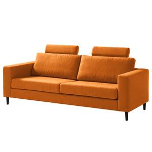 3-Sitzer Sofa COSO Classic Webstoff - Webstoff Milan: Rostbraun - Buche