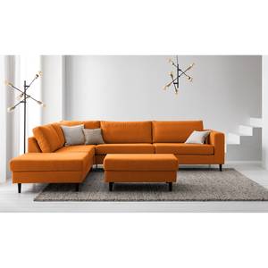 Gestoffeerde hocker COSO Classic geweven stof - Geweven stof Milan: Roestbruin - Breedte: 95 cm - Beuk