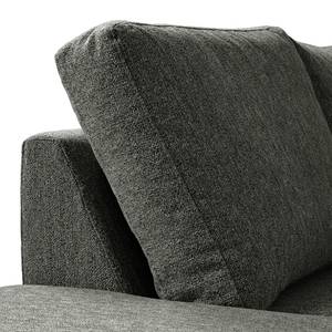 Ecksofa COSO Classic mit Ottomane Webstoff - Stoff Lica: Dunkelgrau - Breite: 238 cm - Ottomane davorstehend links - Keine Funktion - Buche