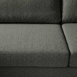 Ecksofa COSO Classic mit Ottomane Webstoff - Stoff Lica: Dunkelgrau - Breite: 238 cm - Ottomane davorstehend links - Keine Funktion - Buche