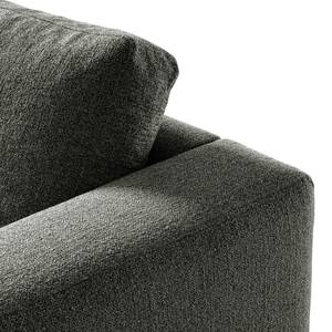 Ecksofa COSO Classic mit Ottomane Webstoff - Stoff Lica: Dunkelgrau - Breite: 238 cm - Ottomane davorstehend links - Keine Funktion - Buche