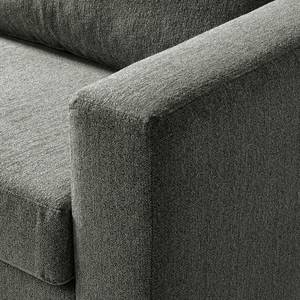 Ecksofa COSO Classic mit Ottomane Webstoff - Stoff Lica: Dunkelgrau - Breite: 238 cm - Ottomane davorstehend links - Keine Funktion - Buche