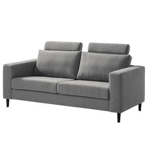 2,5-Sitzer Sofa COSO Classic Webstoff - Stoff Lica: Hellgrau - Buche