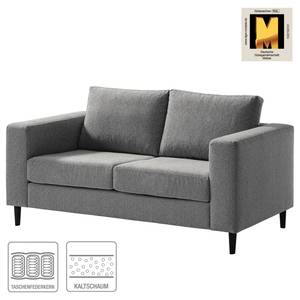 2-Sitzer Sofa COSO Classic Webstoff - Stoff Lica: Hellgrau - Buche