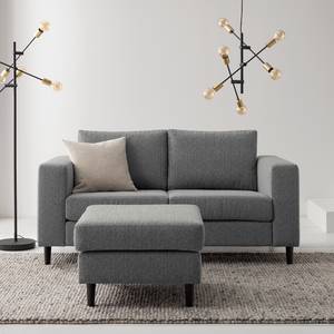 2-Sitzer Sofa COSO Classic Webstoff - Stoff Lica: Hellgrau - Buche