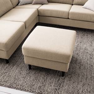 Gestoffeerde hocker COSO Classic geweven stof - Geweven stof Milan: Beige - Breedte: 64 cm - Beuk