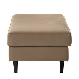 Gestoffeerde hocker COSO Classic echt leer - Leer Neto: Taupe - Breedte: 95 cm - Beuk