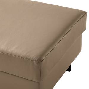 Gestoffeerde hocker COSO Classic echt leer - Leer Neto: Taupe - Breedte: 95 cm - Beuk