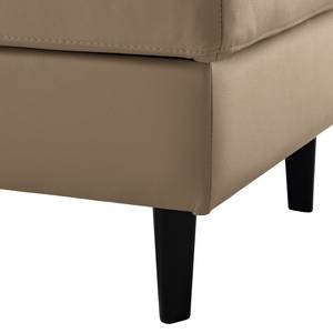 Gestoffeerde hocker COSO Classic echt leer - Leer Neto: Taupe - Breedte: 95 cm - Beuk