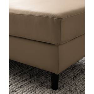 Gestoffeerde hocker COSO Classic echt leer - Leer Neto: Taupe - Breedte: 95 cm - Beuk