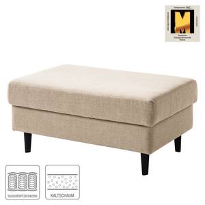 Gestoffeerde hocker COSO Classic geweven stof - Geweven stof Milan: Beige - Breedte: 95 cm - Beuk