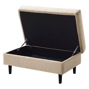 Gestoffeerde hocker COSO Classic geweven stof - Geweven stof Milan: Beige - Breedte: 95 cm - Beuk