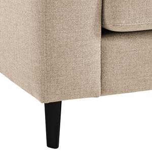 Ecksofa COSO Classic mit Ottomane Webstoff - Webstoff Milan: Beige - Breite: 238 cm - Ottomane davorstehend rechts - Bettkasten - Buche