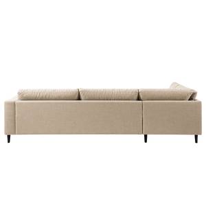 Ecksofa COSO Classic mit Ottomane Webstoff - Webstoff Milan: Beige - Breite: 304 cm - Ottomane davorstehend links - Keine Funktion - Buche