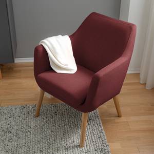 Fauteuil Nicholas geweven stof - Donkerrood