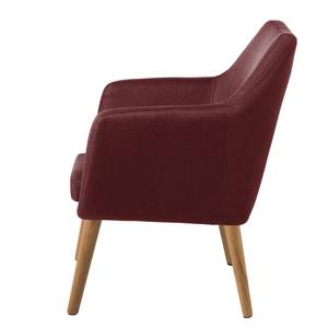 Fauteuil Nicholas geweven stof - Donkerrood