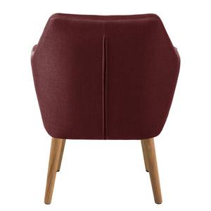 Fauteuil Nicholas geweven stof - Donkerrood