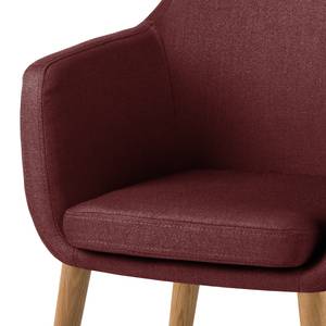 Fauteuil Nicholas geweven stof - Donkerrood