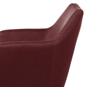 Fauteuil Nicholas geweven stof - Donkerrood