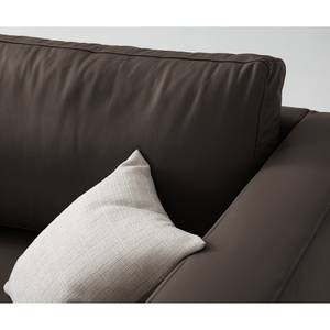 Ecksofa COSO Classic mit Ottomane Echtleder - Echtleder Neto: Braun - Breite: 304 cm - Ottomane davorstehend links - Bettkasten - Buche