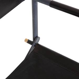 Chaise pliante Dyer Cuir véritable / Métal - Anthracite - Noir