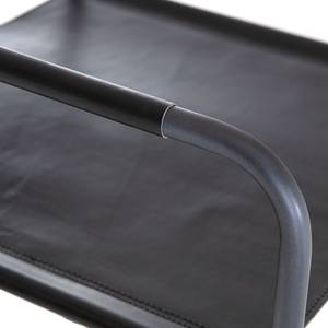 Chaise pliante Dyer Cuir véritable / Métal - Anthracite - Noir