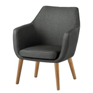 Fauteuil Nicholas geweven stof - Donkergrijs