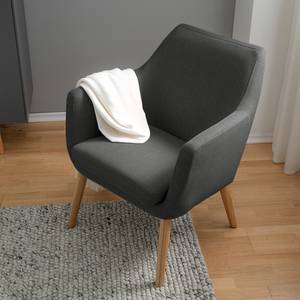 Fauteuil Nicholas geweven stof - Donkergrijs