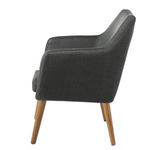 Fauteuil Nicholas geweven stof - Donkergrijs