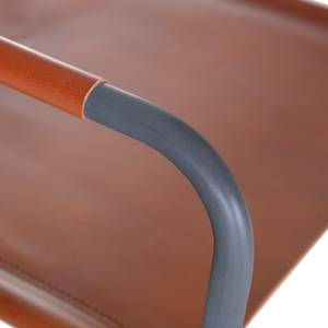 Chaise pliante Dyer Cuir véritable / Métal - Anthracite - Cognac